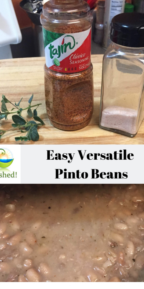 Pinto Beans seasoned with Tajin mexican seasoning